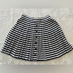 Candie's Black and White Striped Pleated Skater Skirt